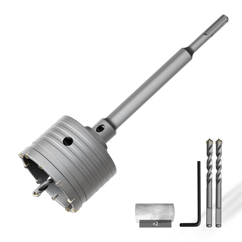 CSOOM منشار ثقوب خرسانية 3-11/32" (85mm) مع قضيب توصيل SDS Plus بطول 220mm، منشار خرسانة من كربيد للخرسانة، جدار الطوب، الحجر - Image 1